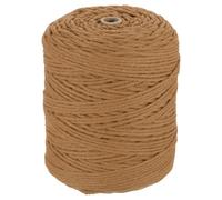 sourcing map Natural Macrame Cord 3mm x 328 Yards 4 Strand Twisted Cotton Macrame Rope for DIY Knitting Plant Wall Hanger Dreamcatcher, Medium Brown