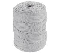 sourcing map Natural Macrame Cord 3mm x 328 Yards 4 Strand Twisted Cotton Macrame Rope for DIY Knitting Plant Wall Hanger Dreamcatcher, Light Gray