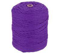sourcing map Natural Macrame Cord 3mm x 328 Yards 4 Strand Twisted Cotton Macrame Rope for DIY Knitting Plant Wall Hanger Dreamcatcher, Deep Purple