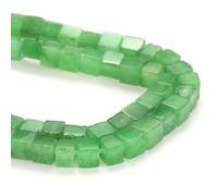 sourcing map Natural Square Stone Bead 4x4mm 85pcs Cube Loose Semi Gemstone Bead for Bracelet Jewelry Making Design DIY, Light Green Aventurine