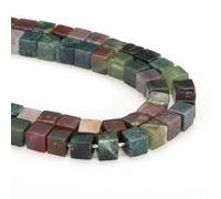 sourcing map Natural Square Stone Bead 4x4mm 85pcs Cube Loose Semi Gemstone Bead for Bracelet Jewelry Making Design DIY, Indian Agate