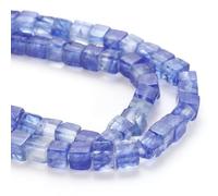 sourcing map Natural Square Stone Bead 4x4mm 85pcs Cube Loose Semi Gemstone Bead for Bracelet Jewelry Making Design DIY, Deep Blue