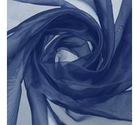 sourcing map Navy Blue Organza Fabric 60" Bridal Solid Sheer Organza Crystal Organza Sheer Silky Fabric for DIY Craft Table Runner Wedding Party Home Decoration, 60" by 1 Yard