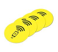 sourcing map NFC Tags Stickers M1 RFID IC Label 13.56MHz Rewritable Back Adhesive Contactless for Entry Access Control System, Yellow 4 Pack