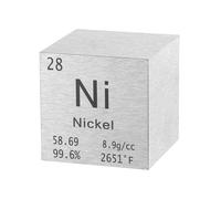 sourcing map Nickel Cube, 1.5 Inch High Density Metal Element Cube Metal Density Cube for Chemical Elements Collection Science Education Experiment Application, Silver
