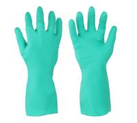 sourcing map Nitrile Chemical Resistant Gloves, Industrial Gloves Anti-Slip Protective Safety Work Glove for Cleaning Dish Washing Resist Acid Alkali, X-Large,Green
