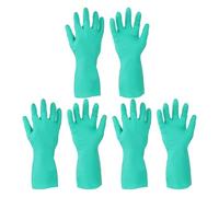 sourcing map Nitrile Chemical Resistant Gloves, Industrial Gloves Anti-Slip Protective Safety Work Glove for Cleaning Dish Washing Resist Acid Alkali, X-Large,Green, Pair of 3