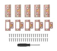 sourcing map Non-Mortise Door Hinges 51x25mm Iron Hinge Color Zinc 10Set|Bifold Cabinet, Chest Hinge, 360° Rotatable, Easy Installation, Screwdriver Included, Furniture Windows Cupboard