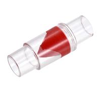 sourcing map Non Return Check Valves, 25/32 Inch Dia. One Way Inline Hose Connector for Water Tank Pump, Plastic Red Clear Pack of 2