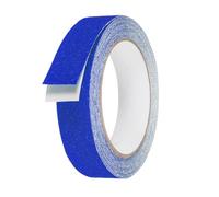 sourcing map Non Skid Tape 1 in x 16.5 ft Waterproof Frosted Non Slip Grid Tape Self-Adhesive Backing for Stairs Treads, Hardwood Floor, Indoor and Outdoor Steps, Blue