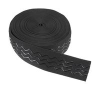 sourcing map Non-Slip Elastic Band, 5cm x 11m Black Polyester Silicone Stretch Band Wavy-Shaped Silicone Grip for Clothing Accessories Wigs