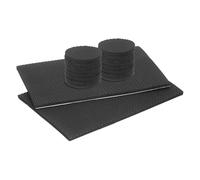 sourcing map Non-Slip Furniture Pads, 18Pcs Rectangle, Round Self-Adhesive Rubber Anti Skid Grippers Pads, Table Leg Chair Feet Furniture Floors Protectors for Hardwood Floors, Black