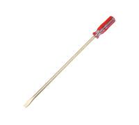sourcing map Non-Sparking Screwdriver SL11 11x345mm Tip Aluminum Bronze Flat Head Strike Cap Slotted Screwdriver Non-Magnetic for Appliances Repair Improvement, Transparent Red