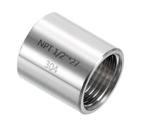 sourcing map NPT 1/2" x1-1/16 304 Stainless Steel Cast Pipe Fittings, Coupling Pipe Connector Adapter Pipe Connection Accessories for Plumbing Industrial and Residential, Silver