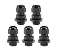 sourcing map NPT3/8 Cable Gland 6mm-10mm Wire Hole Waterproof Nylon Joint Adjustable Locknut with Washer Black 5pcs