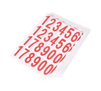 sourcing map Number Stickers Mailbox Numbers Self Adhesive 12345178900 50x25mm White on Red for Residence Mailbox Signs, 20 Sheets(480pcs)