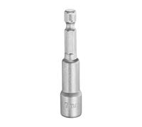 sourcing map Nut Driver Drill Bit 7mm Metric Socket 1/4" Hex Shank 2.56" (65mm) Long Magnetic 6-Point Sockets Quick Change CR-V Steel Bolt Setters for Power Drill Drivers