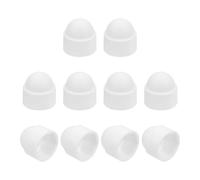 sourcing map Nut Protection Cap, 10Pcs M10x17x20mm - Plastic Hexagonal Screw Protection Cap, Dome Acorn Hex Head Bolt Covers, Waterproof Decorative Cap (White)