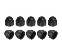 sourcing map Nut Protection Cap, 10Pcs M14x21x24mm - Plastic Hexagonal Screw Protection Cap, Dome Acorn Hex Head Bolt Covers, Waterproof Decorative Caps (Black)
