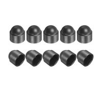 sourcing map Nut Protection Cap, 10Pcs M18x26x32mm - Plastic Hexagonal Screw Protection Cap, Dome Acorn Hex Head Bolt Covers, Waterproof Decorative Caps (Black)