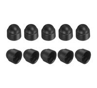 sourcing map Nut Protection Cap, 10Pcs M8x13x15mm - Plastic Hexagonal Screw Protection Cap, Dome Acorn Hex Head Bolt Covers, Waterproof Decorative Caps (Black)