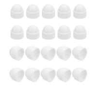 sourcing map Nut Protection Cap, 20Pcs M12x19x23mm - Plastic Hexagonal Screw Protection Cap, Dome Acorn Hex Head Bolt Covers, Waterproof Decorative Cap (White)