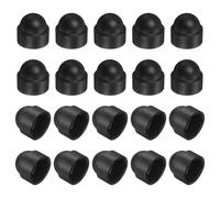 sourcing map Nut Protection Cap, 20Pcs M14x21x24mm - Plastic Hexagonal Screw Protection Cap, Dome Acorn Hex Head Bolt Covers, Waterproof Decorative Caps (Black)