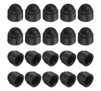 sourcing map Nut Protection Cap, 20Pcs M3x6x9mm - Plastic Hexagonal Screw Protection Cap, Dome Acorn Hex Head Bolt Covers, Waterproof Decorative Caps (Black)
