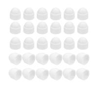 sourcing map Nut Protection Cap, 30Pcs M8x13x15mm - Plastic Hexagonal Screw Protection Cap, Dome Acorn Hex Head Bolt Covers, Waterproof Decorative Cap (White)