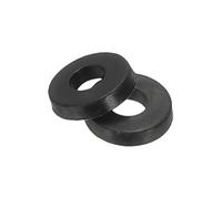 sourcing map Nylon Flat Washers, M2 x 2mm ID x 5mm OD Round Flat Plain Washer Plastic Gasket Fastener for Household Faucet Pipe Water Hose, Black, Pack of 100