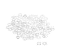 sourcing map Nylon Flat Washers M3 8mm OD 3mm ID 1mm Thickness Sealing Gasket for Faucet Pipe Water Hose, Clear, Pack of 200