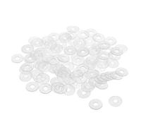 sourcing map Nylon Flat Washers M4 13mm OD 4mm ID 1mm Thickness Sealing Gasket for Faucet Pipe Water Hose, Clear, Pack of 100