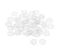 sourcing map Nylon Flat Washers M4 17mm OD 4mm ID 1mm Thickness Sealing Gasket for Faucet Pipe Water Hose, Clear, Pack of 50