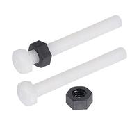 sourcing map Nylon Hex Head Screw and Nut Assortment M6x50mm Thread Hexagonal Bolt, Black White 10 Set