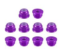 sourcing map Nylon Insert Hex Lock Nuts, 10pcs - M2.5 x 0.45mm Aluminum Alloy Self-Locking Nut, Anodizing Flange Lock Nut for Fasteners(Purple)