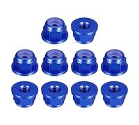 sourcing map Nylon Insert Hex Lock Nuts, 10pcs - M2 x 0.4mm Aluminum Alloy Self-Locking Nut, Anodizing Flange Lock Nut for Fasteners (Sapphire Blue)