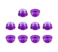 sourcing map Nylon Insert Hex Lock Nuts, 10pcs - M6 x 1mm Aluminum Alloy Self-Locking Nut, Anodizing Flange Lock Nut for Fasteners(Purple)