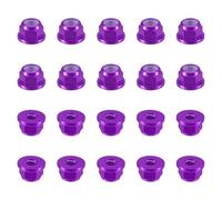 sourcing map Nylon Insert Hex Lock Nuts, 20pcs - M2.5 x 0.45mm Aluminum Alloy Self-Locking Nut, Anodizing Flange Lock Nut for Fasteners(Purple)