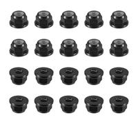 sourcing map Nylon Insert Hex Lock Nuts, 20pcs - M2.5 x 0.45mm Aluminum Alloy Self-Locking Nut, Anodizing Flange Lock Nut for Fasteners(Black)