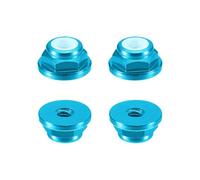 sourcing map Nylon Insert Hex Lock Nuts, 4pcs - M2 x 0.4mm Aluminum Alloy Self-Locking Nut, Anodizing Flange Lock Nut for Fasteners(Sky Blue)