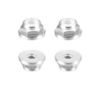 sourcing map Nylon Insert Hex Lock Nuts, 4pcs - M2 x 0.4mm Aluminum Alloy Self-Locking Nut, Anodizing Flange Lock Nut for Fasteners(Silver)