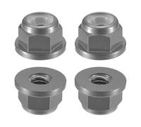 sourcing map Nylon Insert Hex Lock Nuts, 4pcs - M3 x 0.5mm Aluminum Alloy Self-Locking Nut, Anodizing Flange Lock Nut for Fasteners(Titanium Gray)