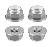 sourcing map Nylon Insert Hex Lock Nuts, 4pcs - M6 x 1mm Aluminum Alloy Self-Locking Nut, Anodizing Flange Lock Nut for Fasteners(Titanium Gray)