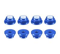 sourcing map Nylon Insert Hex Lock Nuts, 8pcs - M2 x 0.4mm Aluminum Alloy Self-Locking Nut, Anodizing Flange Lock Nut for Fasteners(Sapphire Blue)
