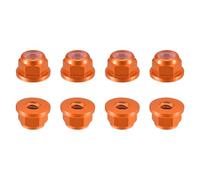 sourcing map Nylon Insert Hex Lock Nuts, 8pcs - M3 x 0.5mm Aluminum Alloy Self-Locking Nut, Anodizing Flange Lock Nut for Fasteners(Orange)
