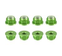 sourcing map Nylon Insert Hex Lock Nuts, 8pcs - M5 x 0.8mm Aluminum Alloy Self-Locking Nut, Anodizing Flange Lock Nut for Fasteners(Green)