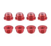 sourcing map Nylon Insert Hex Lock Nuts, 8pcs - M5 x 0.8mm Aluminum Alloy Self-Locking Nut, Anodizing Flange Lock Nut for Fasteners(Claret)
