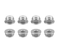 sourcing map Nylon Insert Hex Lock Nuts, 8pcs - M6 x 1mm Aluminum Alloy Self-Locking Nut, Anodizing Flange Lock Nut for Fasteners(Titanium Gray)