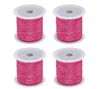 Sourcing Map Nylon String Cord - 4 Rolls, 45 Yards, 0.4mm, Beading Satin String for Jewelry Making, Chinese Knotting, Necklaces, Kumihimo, Friendship Bracelets and Craft, Light Rose Red