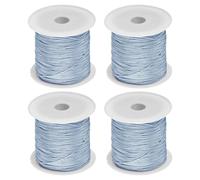 Sourcing Map Nylon String Cord - 4 Rolls, 45 Yards, 0.4mm, Beading Satin String for Jewelry Making, Chinese Knotting, Necklaces, Kumihimo, Friendship Bracelets, Craft, Haze Blue